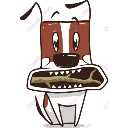 Cartoon Dog with Bone
