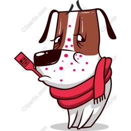 Charming Dog with Red Scarf