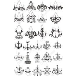 Chandelier Clipart Set - in and
