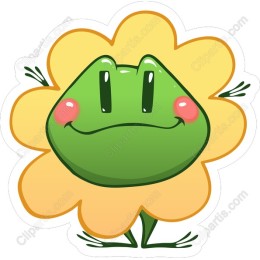 Cheerful Frog in Flower