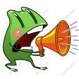 Vibrant Green Shouting Character