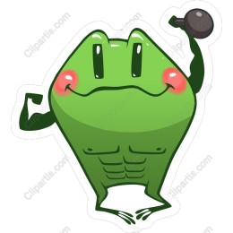 Muscular Green Frog Fitness