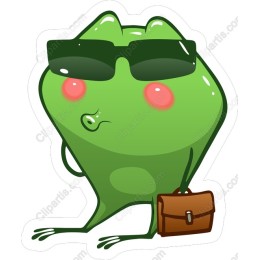 Trendy Frog with Briefcase and Sunglasses
