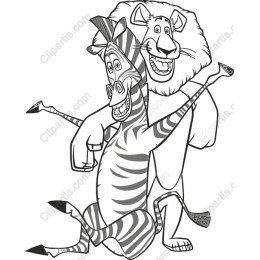 Playful Lion and Zebra