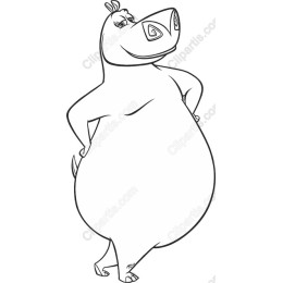 Charming Cartoon Hippo