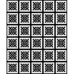 Black and White Floral Tile Pattern
