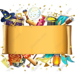 Magic Scroll with Mystic Elements