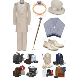 Vintage Gentleman Clipart Set - Elegant