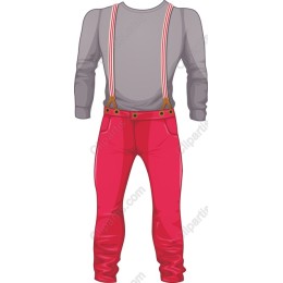 Trendy Gray Shirt with Red Suspenders