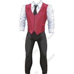 Elegant Red Vest and Black Pants Formal Attire