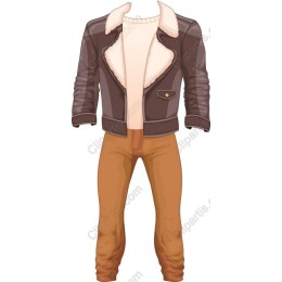 Classic Shearling Jacket and Casual Pants