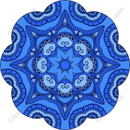 Elegant Blue Floral Mandala
