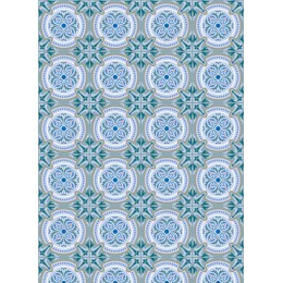 Elegant Floral Pattern in Blue and Green