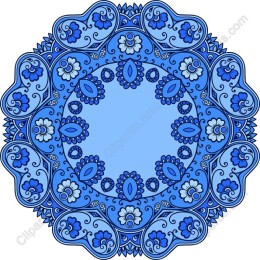 Floral Mandala - Elegant Blue