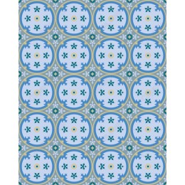 Elegant Blue Floral Geometric Pattern