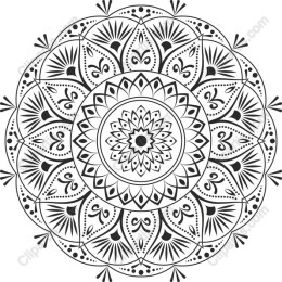 Intricate Black-and-White Mandala