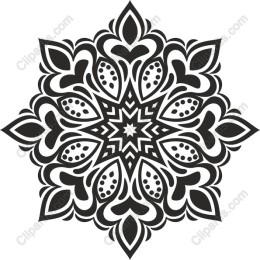 Elegant Floral Mandala Clip Art