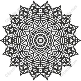Intricate Black-and-White Mandala