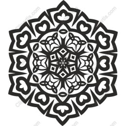 Black Floral Mandala