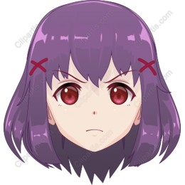 Anime Character - Purple Hair & Red Eyes