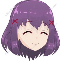 Cheerful Purple Hair Character