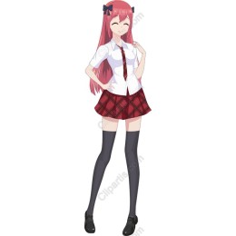 Cheerful School Girl Character
