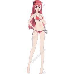 Playful Red Bikini Character