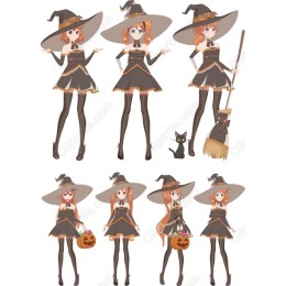 Halloween Witch Character Set