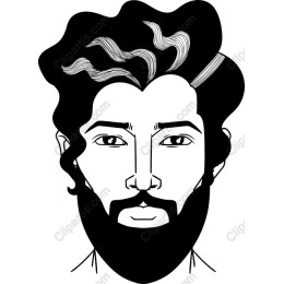 Stylized Man with Beard and Hair