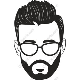 Trendy Man with Beard and Glasses