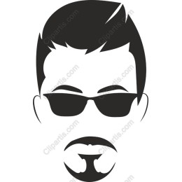 Stylish Male Face with Sunglasses