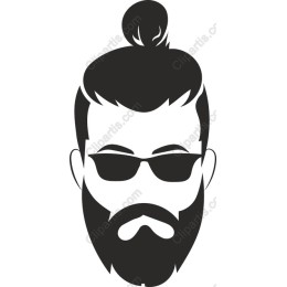 Stylish Man with Top Knot and Sunglasses