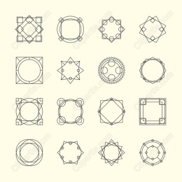 Elegant Geometric Line Art Set
