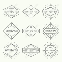 Happy New Year Badge Collection