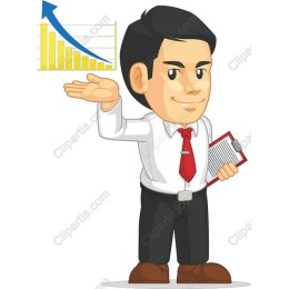 Confident Businessman Presenting Growth Chart