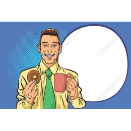 Cheerful Coffee and Donut