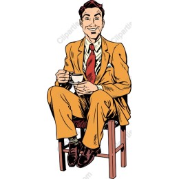 Vintage Dapper Gentleman Coffee Break