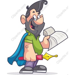 Cheerful Cartoon Writer