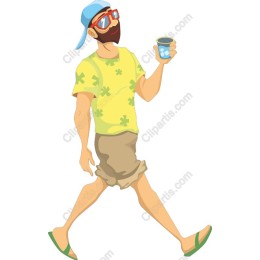 Vibrant Beachgoer