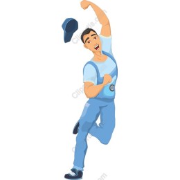 Cheerful Young Worker Celebrating