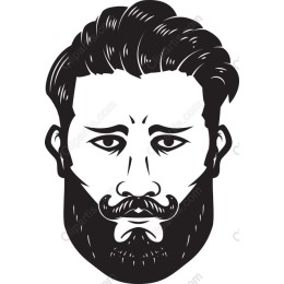 Stylish Male Face with Beard
