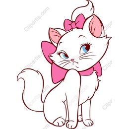 Charming Cartoon Cat with Bow