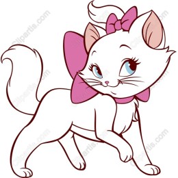 Playful White Cat with Pink Bow