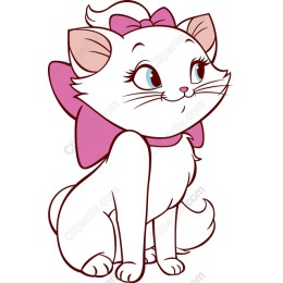 Charming White Cat with Pink Bow