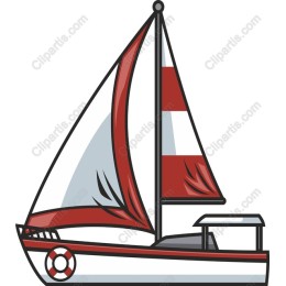 Red and White Sailboat
