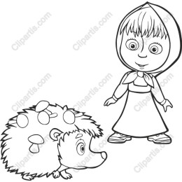 Enchanting Girl and Hedgehog