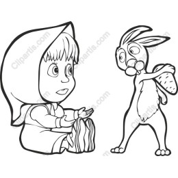 Enchanting Girl and Rabbit