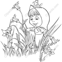 Whimsical Character Among Flowers