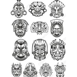 Tribal Mask Set - 15 Unique