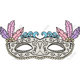 Pastel Feathered Masquerade Mask